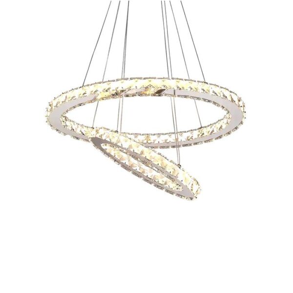 Plafoniera cu LED din cristal 36W, lumina suspendata cu design oval