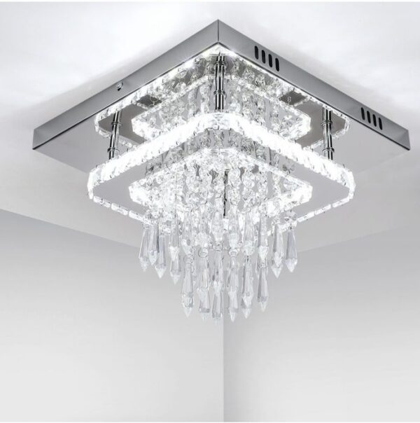 Plafoniera lustra cristal din oțel inoxidabil