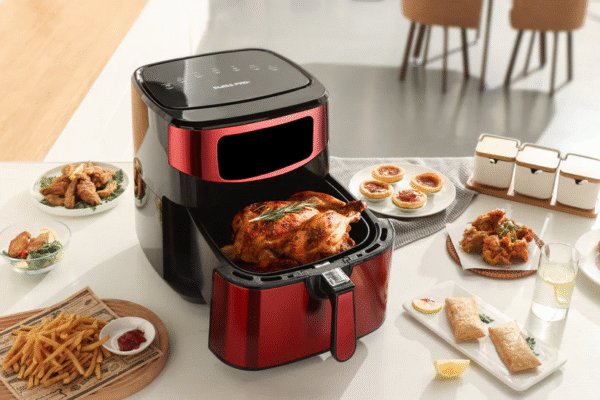 Friteuză cu aer cald digitală Swiss Pro+ XXL - Oțel inoxidabil - 10 Litri - Roșu - 1800 W