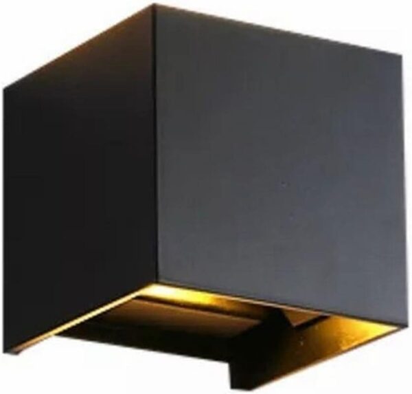 Lampă de perete LED pentru interior/exterior 12W, fascicul luminos  în sus și în jos, lumini LED pentru exterior, 2700-3000K , impermeabilă, neagră