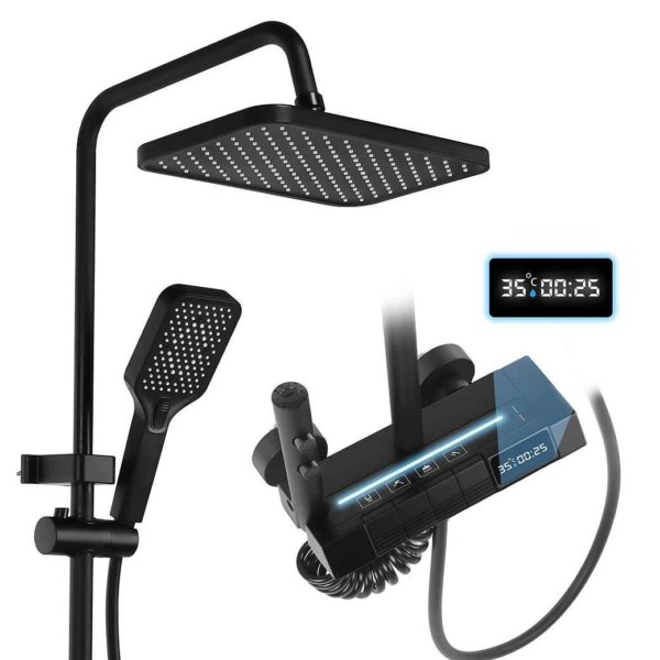 Set Complet cu ecran LED coloana de dus multifunctionala cu etajera dus cu efect de ploaie