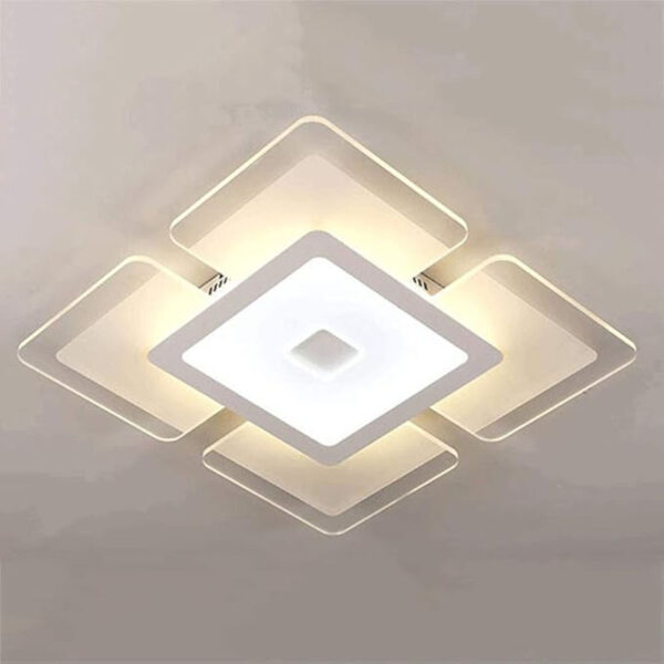 Plafoniera LED 18W, 20x20cm, alb, design modern, IP44