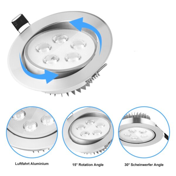 Set de 2 bucati spoturi LED rotunde incastrate pentru tavan